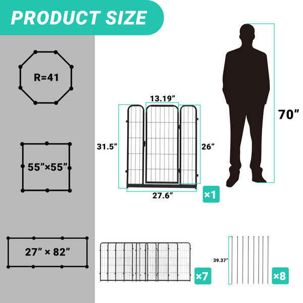 8-Panel Heavy Duty Dog Playpen